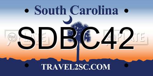 SDBC42 South Carolina License Plate