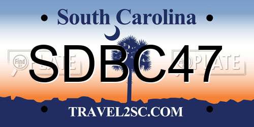 SDBC47 South Carolina License Plate