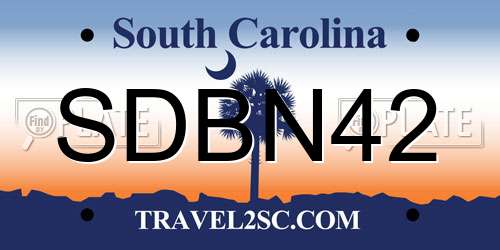 SDBN42 South Carolina License Plate