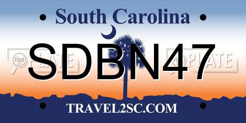 SDBN47 South Carolina License Plate