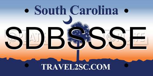 SDBSSSE South Carolina License Plate