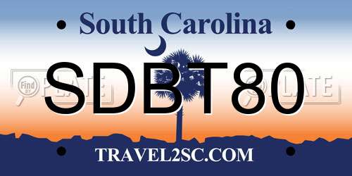 SDBT80 South Carolina License Plate