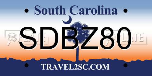 SDBZ80 South Carolina License Plate