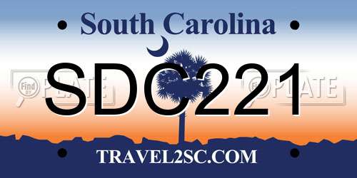 SDC221 South Carolina License Plate