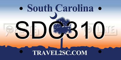 SDC310 South Carolina License Plate