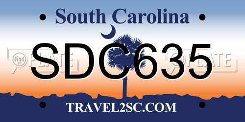 SDC635 South Carolina License Plate