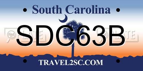 SDC63B South Carolina License Plate