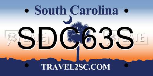 SDC63S South Carolina License Plate