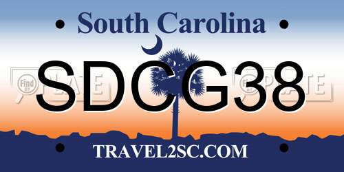 SDCG38 South Carolina License Plate