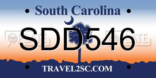 SDD546 South Carolina License Plate