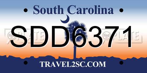 SDD6371 South Carolina License Plate