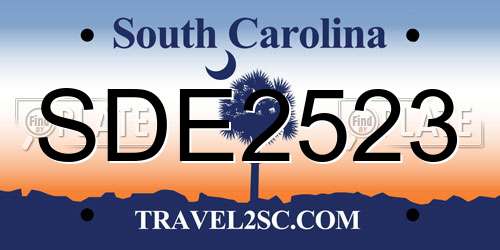 SDE2523 South Carolina License Plate