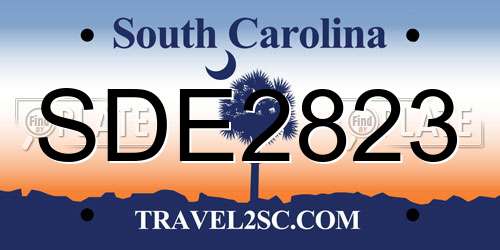SDE2823 South Carolina License Plate