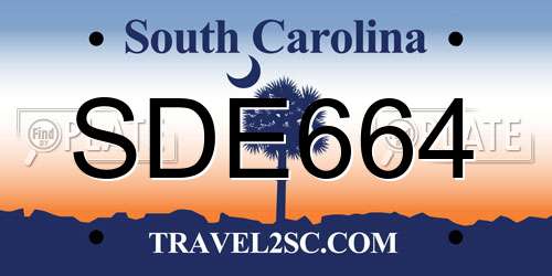 SDE664 South Carolina License Plate