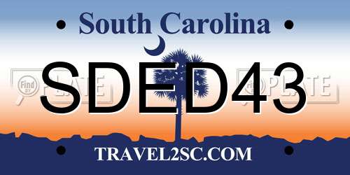 SDED43 South Carolina License Plate