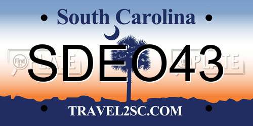 SDEO43 South Carolina License Plate