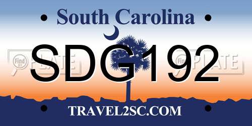 SDG192 South Carolina License Plate