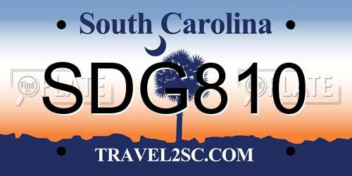 SDG810 South Carolina License Plate