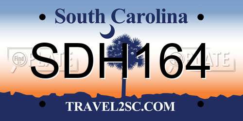 SDH164 South Carolina License Plate