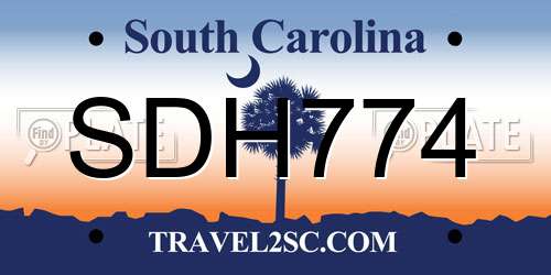 SDH774 South Carolina License Plate