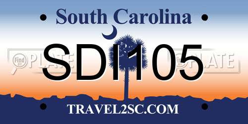 SDI105 South Carolina License Plate