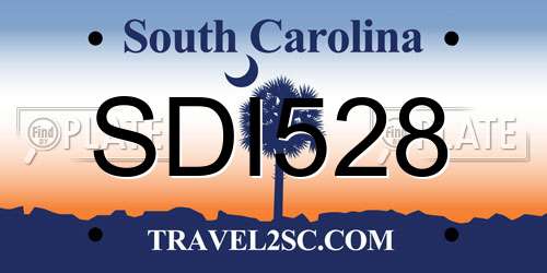 SDI528 South Carolina License Plate