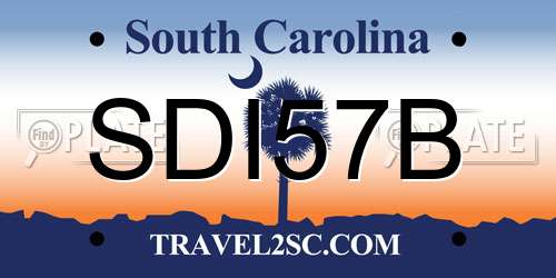 SDI57B South Carolina License Plate