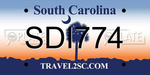 SDI774 South Carolina License Plate