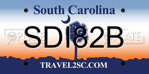 SDI82B South Carolina License Plate