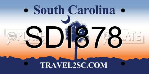 SDI878 South Carolina License Plate
