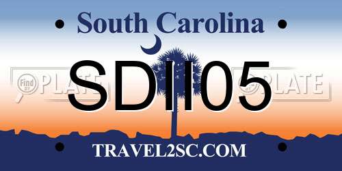 SDII05 South Carolina License Plate