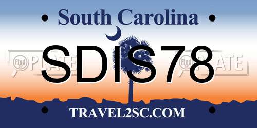 SDIS78 South Carolina License Plate