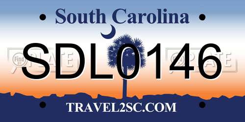 SDL0146 South Carolina License Plate