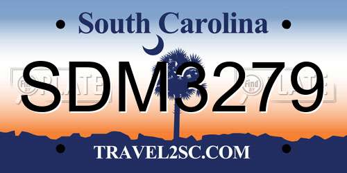 SDM3279 South Carolina License Plate