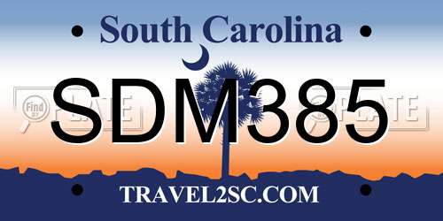 SDM385 South Carolina License Plate