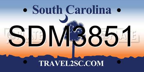 SDM3851 South Carolina License Plate