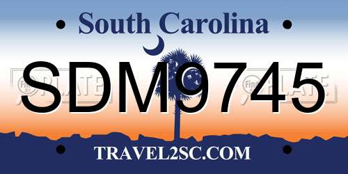 SDM9745 South Carolina License Plate