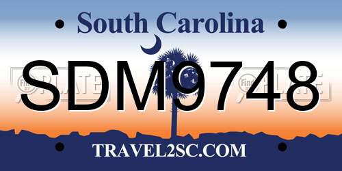 SDM9748 South Carolina License Plate