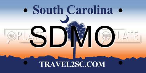 SDMO South Carolina License Plate