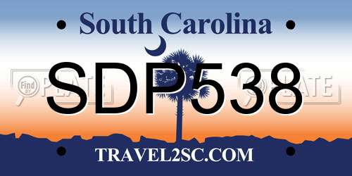 SDP538 South Carolina License Plate