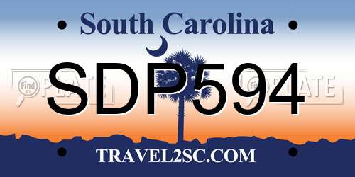 SDP594 South Carolina License Plate