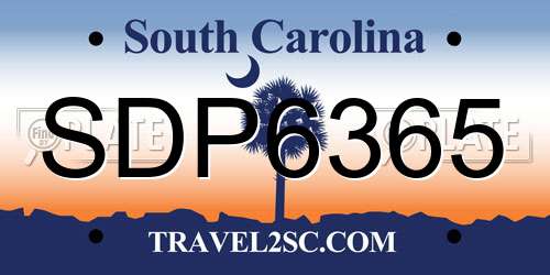 SDP6365 South Carolina License Plate