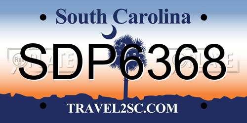 SDP6368 South Carolina License Plate