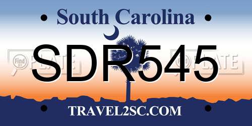SDR545 South Carolina License Plate