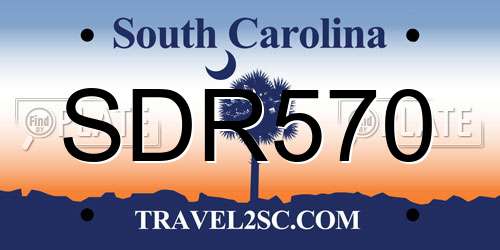 SDR570 South Carolina License Plate