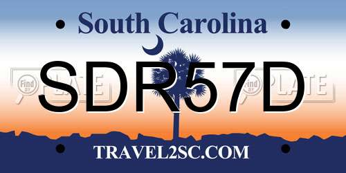 SDR57D South Carolina License Plate