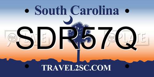 SDR57Q South Carolina License Plate