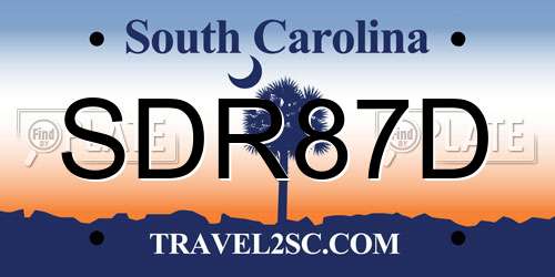 SDR87D South Carolina License Plate