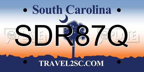 SDR87Q South Carolina License Plate