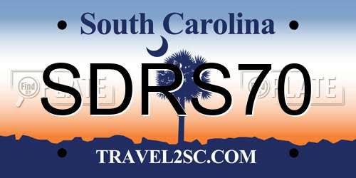 SDRS70 South Carolina License Plate